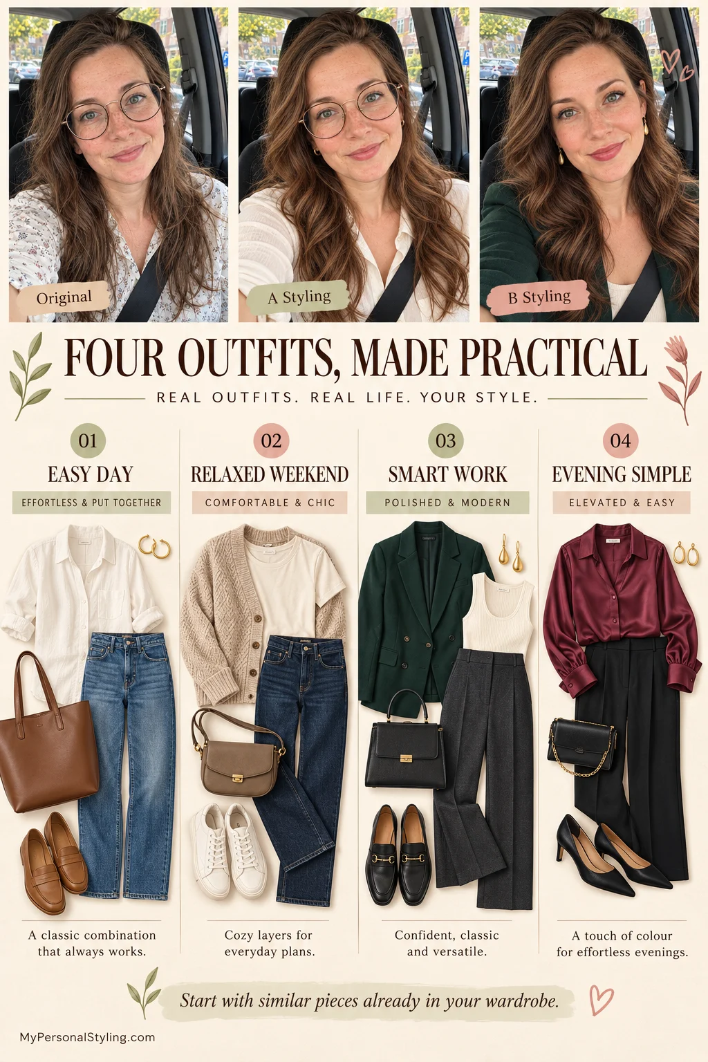 Four complete outfits