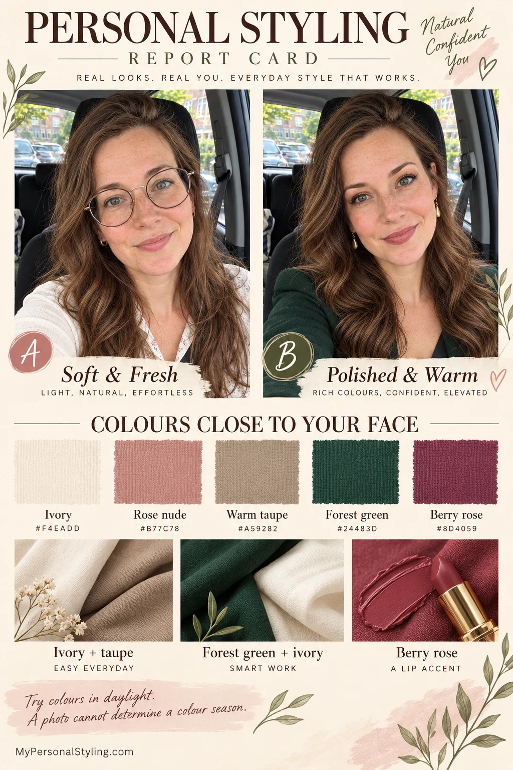 Colours near your face